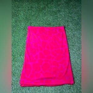 Vintage Jacques Pink Red Knee Length Pull On Elastic Waist M Made In USA